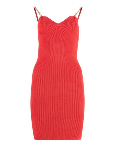 michael kors red knit dress|Michael Kors black pleated dress.